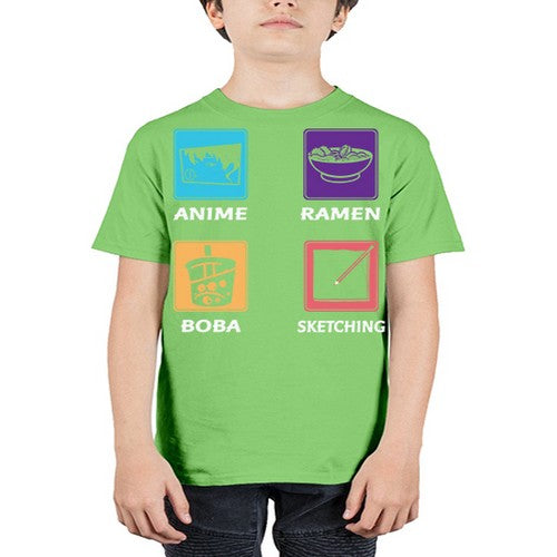 Anime Ramen Boba Sketching Anime 218# - anime - Youth Tee Unisex