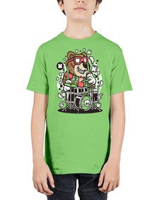 Bear drummer 14# - cartoon animals - Youth Tee Unisex