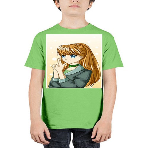 Beautiful and cool girl with long blonde hair 152# - anime - Youth Tee Unisex