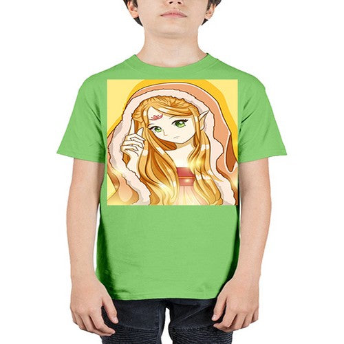 Beautiful and cute fairy queen with long yellow hair 70# - anime - Youth Tee Unisex