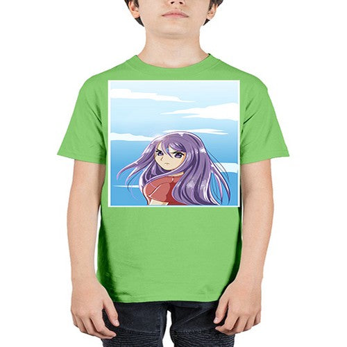 Beautiful and cute girl purple long hair in the summer with 109# - anime - Youth Tee Unisex