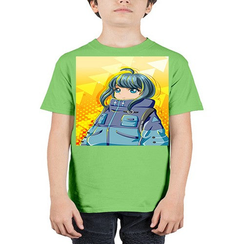 Beautiful and cute girl with big jacket 88# - anime - Youth Tee Unisex