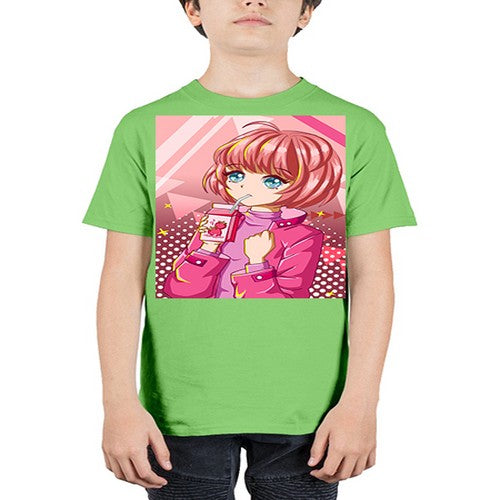 Beautiful and cute girl with strawberry milk 76# - anime - Youth Tee Unisex