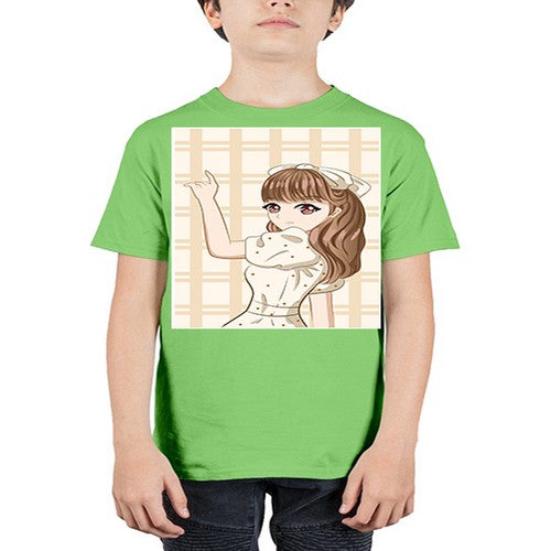 Beautiful and happy girl with hair bangs 92# - anime - Youth Tee Unisex