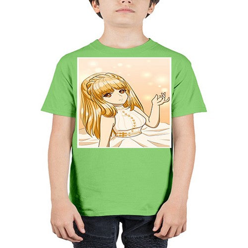 Beautiful and happy princess long yellow hair 24# - anime - Youth Tee Unisex