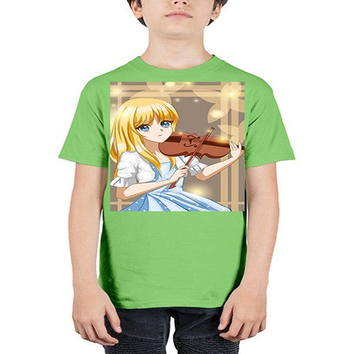 Beautiful girl playing violin 2# - anime - Youth Tee Unisex