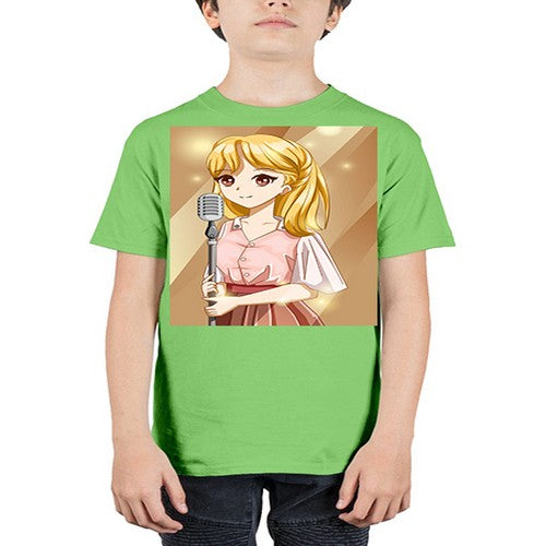 Beautiful girl singing in the studio 32# - anime - Youth Tee Unisex