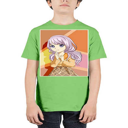 Beautiful girl with long purple hair 42# - anime - Youth Tee Unisex