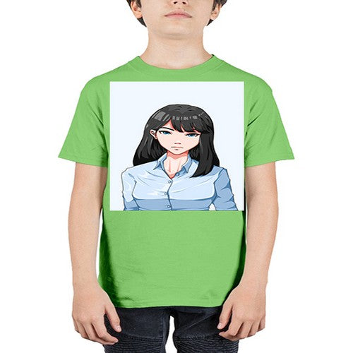 Beautiful office woman long black hair 7# - anime - Youth Tee Unisex