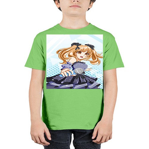 Beautiful singer girl with black dress 19# - anime - Youth Tee Unisex