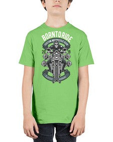 Born To Ride Skull Biker 275# - skull and bones - Youth Tee Unisex