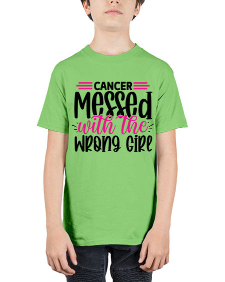 Cancer Messed with the Wrong Girl 29# - breast cancer - Youth Tee Unisex