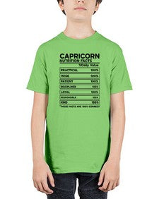 Capricorn Nutrition Facts 185# - capricorn - Youth Tee Unisex