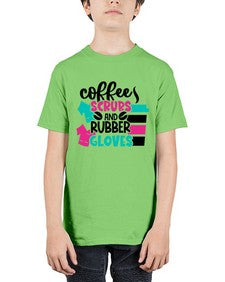 Coffee Scrubs And Rubber Gloves Style Style 664# - nurse - Youth Tee Unisex