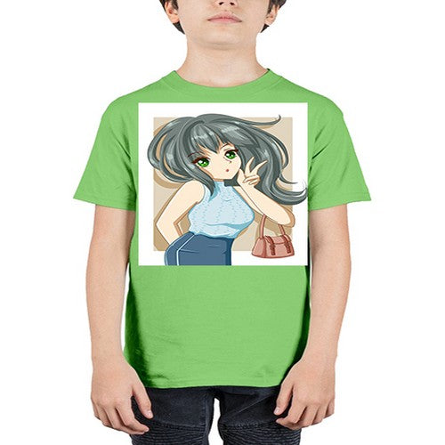 Cool and beautiful girl carry a fashion bag 96# - anime - Youth Tee Unisex