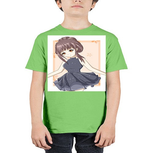 Cute and beatiful princess wearing black dress 117# - anime - Youth Tee Unisex