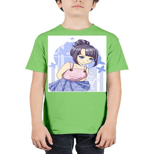 Cute and beautiful girl purple hair 167# - anime - Youth Tee Unisex