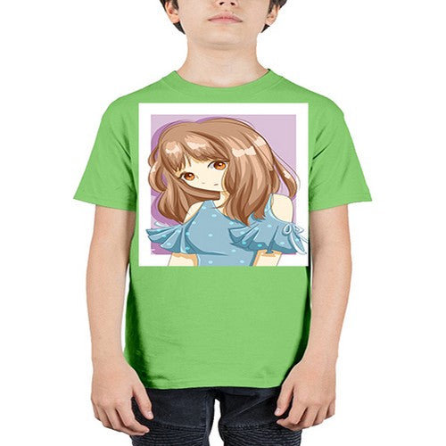 Cute and beautiful girl with blue blouse 101# - anime - Youth Tee Unisex
