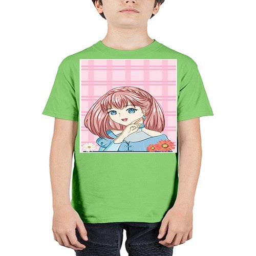 Cute and beautiful princess pink short hair 72# - anime - Youth Tee Unisex