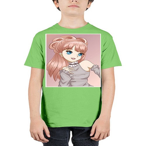 Cute and beautiful princess with brown long hair 55# - anime - Youth Tee Unisex