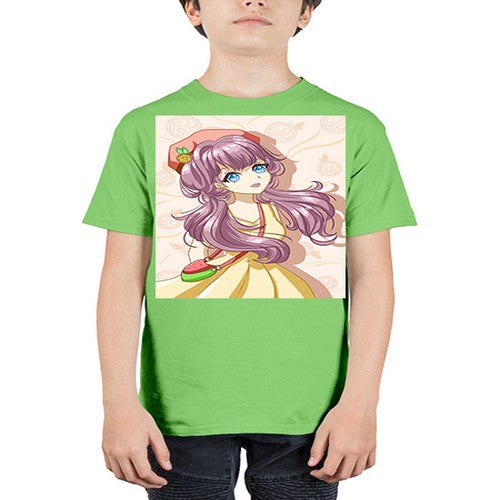 Cute and happy girl in summertime with fruit theme 33# - anime - Youth Tee Unisex