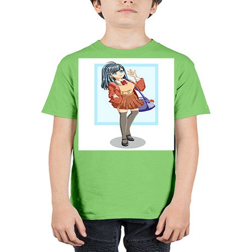 Cute and happy teenage girl back to school 175# - anime - Youth Tee Unisex