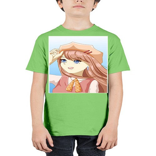 Cute beautiful and funny girl with hat 66# - anime - Youth Tee Unisex