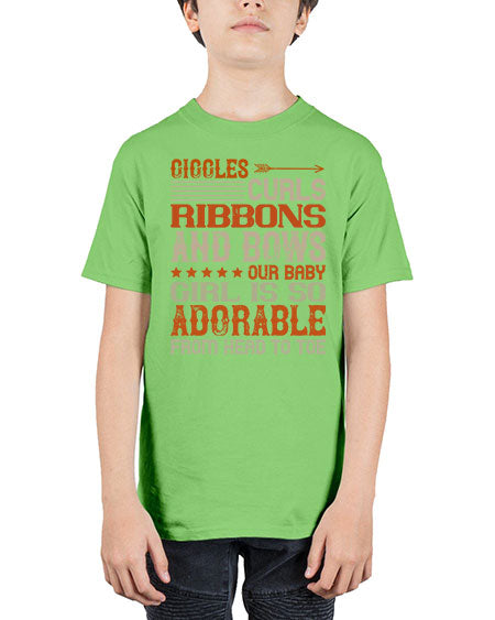 Giggles curls ribbons and bows Our baby girl is so adorable from head to toe Style 319# - baby - Youth Tee Unisex