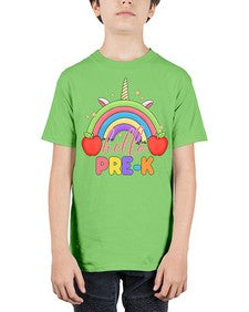 Hello PreK Unicorn Rainbow 312# - prek headstart - Youth Tee Unisex