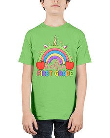 Hello first Grade Unicorn Rainbow 281# - first grade - Youth Tee Unisex