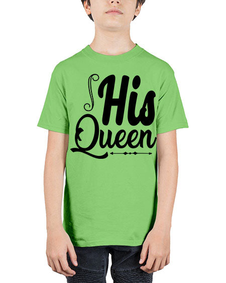His queen 7# - black words and phrases - Youth Tee Unisex