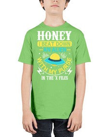 Honey i beat down an alien 4# - ufo - Youth Tee Unisex