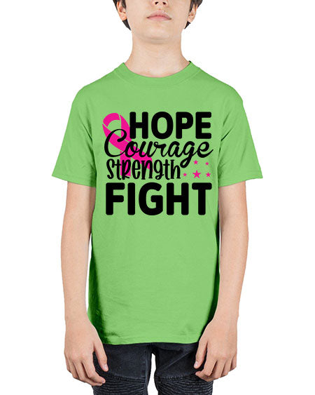 Hope Courage Strength Fight 21# - breast cancer - Youth Tee Unisex