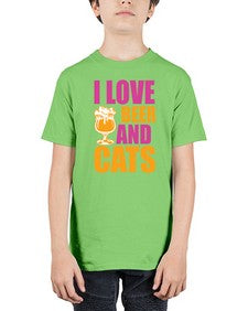 I Love Beer And Cats - cats - Youth Tee Unisex