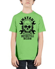 Mayan 927# - skull and bones - Youth Tee Unisex