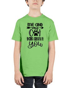 Me And Cat Talk About You Style 100# - cats - Youth Tee Unisex