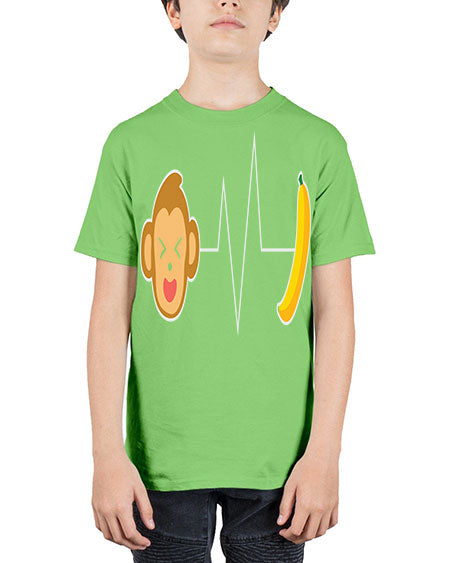 Monkey Heartbeat Banana 13# - monkey - Youth Tee Unisex