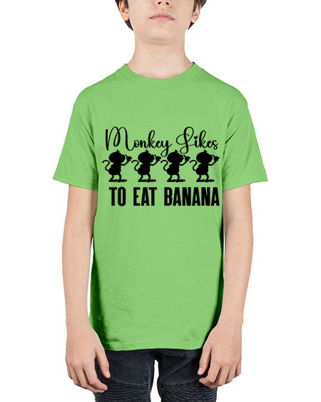 Monkey likes to eat banana  - monkey - Youth Tee Unisex