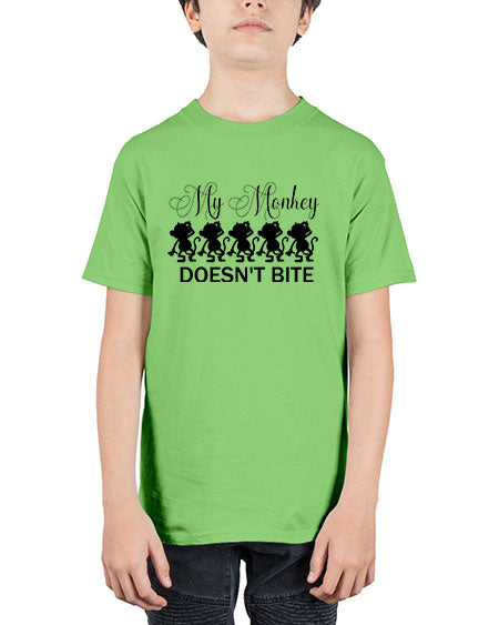 My monkey doesnt bite  - monkey - Youth Tee Unisex