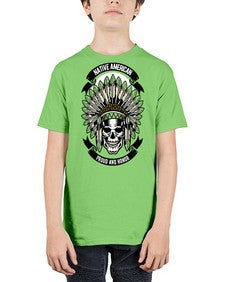 Native American Skull 952# - skull and bones - Youth Tee Unisex