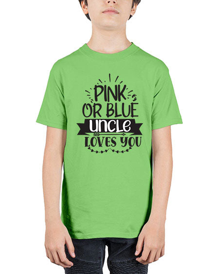 Pink or blue aucle loves you 429# - pregnancy - Youth Tee Unisex