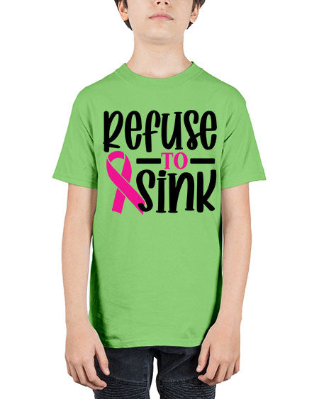 Refuse to Sink 9# - breast cancer - Youth Tee Unisex