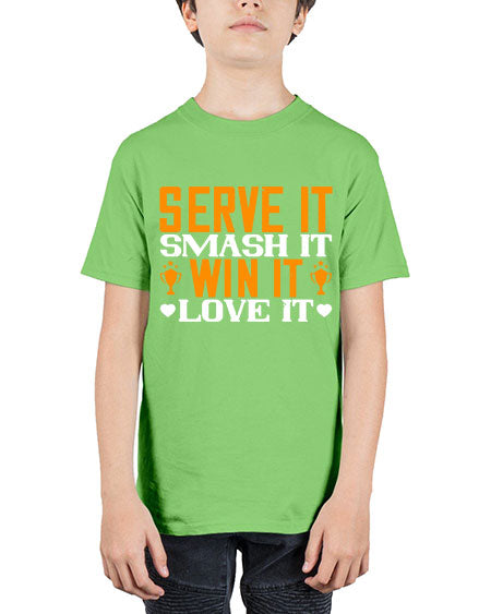 Serve it smash it win it love it 1883# - badminton - Youth Tee Unisex
