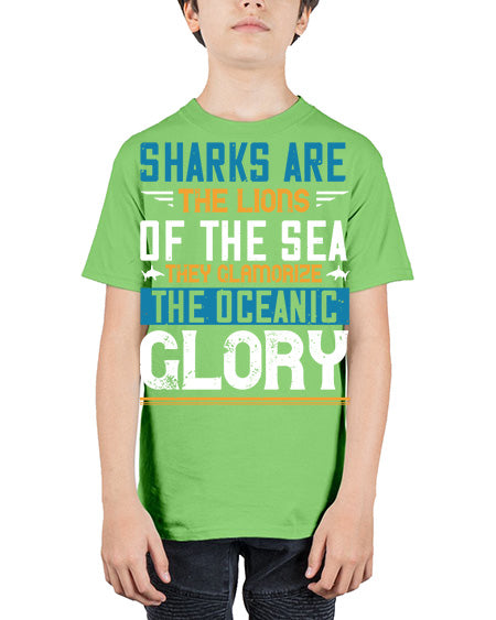 Sharks are the lions of the seaThey glamorize the oceanic glory Style 30# - shark-fish - Youth Tee Unisex