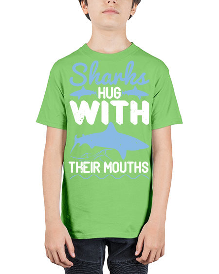 Sharks hug with their mouths Style 22# - shark-fish - Youth Tee Unisex
