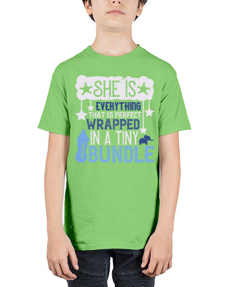 She is everything that is perfect wrapped in a tiny bundle Style 445# - baby - Youth Tee Unisex