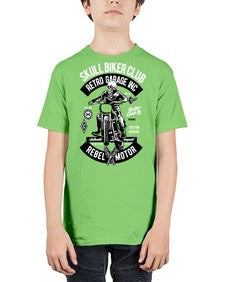 Skull Biker Club 1050# - skull and bones - Youth Tee Unisex