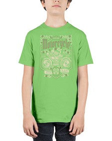Skull Motorcycle 1060# - skull and bones - Youth Tee Unisex