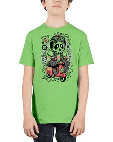 Skull Scooterist 1063# - skull and bones - Youth Tee Unisex