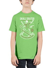 Skull Skater 1064# - skull and bones - Youth Tee Unisex